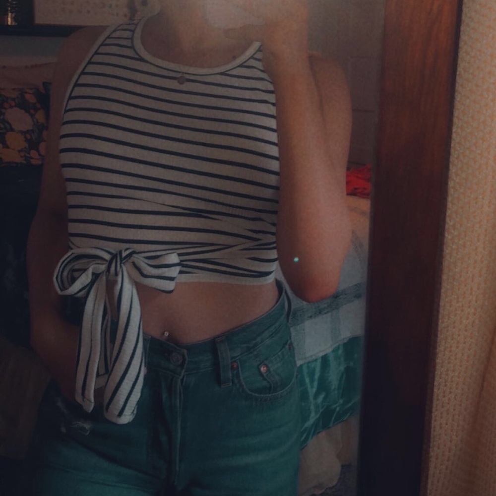 Striped wrap tank top!!